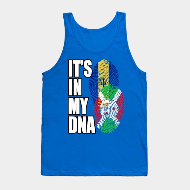 Burundian And Barbadian Mix Heritage DNA Flag Tank Top by Just Rep It!!